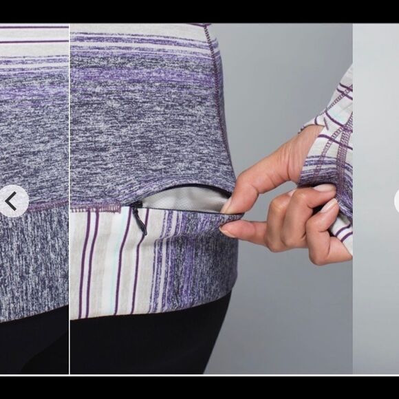 Lululemon Race Your Pace Striped Long Sleeve Athletic Active Top 2 - Picture 7 of 11